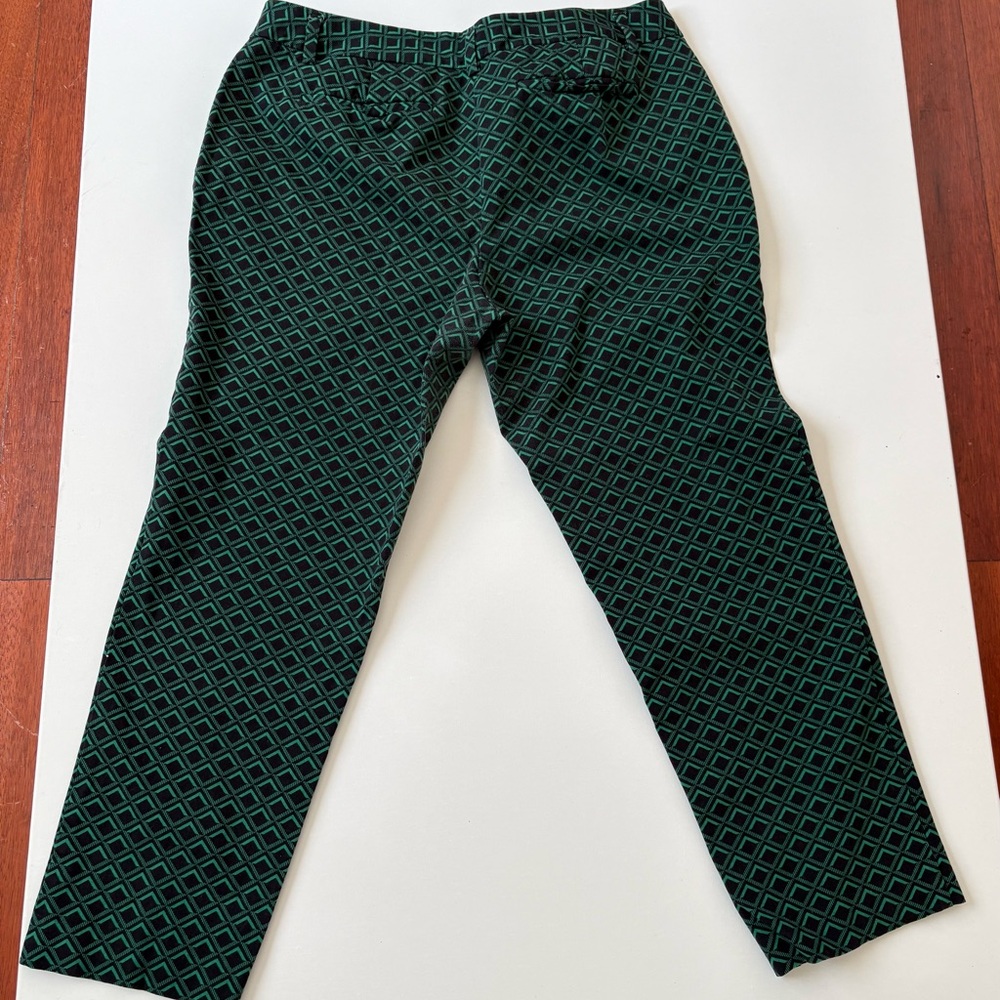 Worthington Black and Green Patterned Ankle Slim Pants - Picture 7 of 12